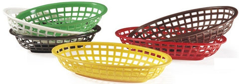GET Enterprises Polypropylene Black Oval Basket, 8 x 5.5 inch -- 36 per case