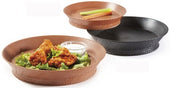 GET Enterprises Polypropylene Black Round Basket with Base and Slots, 10.5 inch -- 12 per case