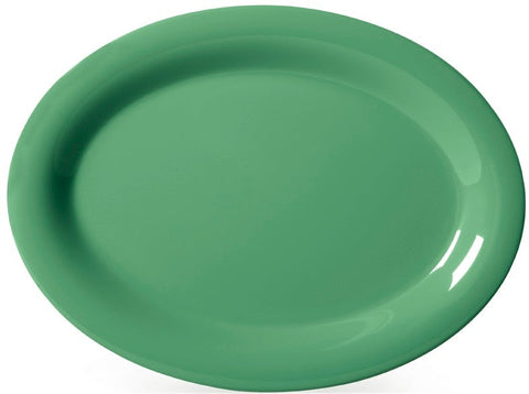 GET Enterprises Diamond Mardi Gras Melamine Rainforest Green Oval Platter, 9.75 x 7.25 inch -- 24 per case
