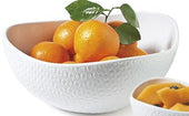 GET Enterprises Coralline Melamine White Weave Texture Freestyle Triangle Bowl, 4 Quart -- 3 per case