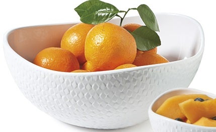 GET Enterprises Coralline Melamine White Weave Texture Freestyle Triangle Bowl, 4 Quart -- 3 per case