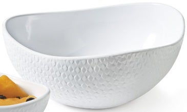 GET Enterprises Coralline Melamine White Weave Texture Freestyle Triangle Bowl, 3 Quart -- 3 per case