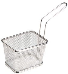 GET Enterprises Stainless Steel Serving Fry Basket, 5 x 4 inch -- 24 per case