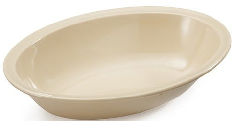 GET Enterprises SuperMel Melamine Tan Oval Rimmed Bowl, 32 Ounce -- 12 per case