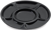 GET Enterprises Milano Melamine 6 Compartment Black Plate, 14 inch -- 12 per case