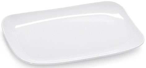 GET Enterprises Siciliano Melamine White Rectangular Platter, 13 x 7.8 inch -- 12 per case