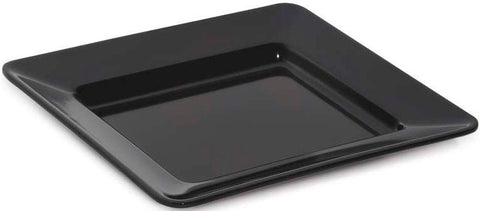GET Enterprises Milano Melamine Black Square Plate, 12 inch -- 12 per case