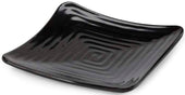 GET Enterprises Milano Melamine Black Square Plate, 6 inch -- 12 per case