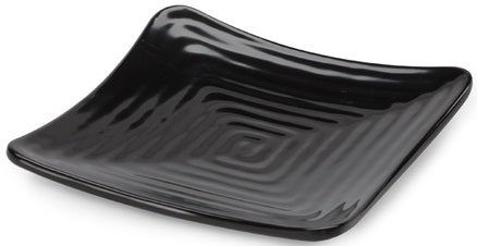 GET Enterprises Milano Melamine Black Square Plate, 10.25 inch -- 12 per case