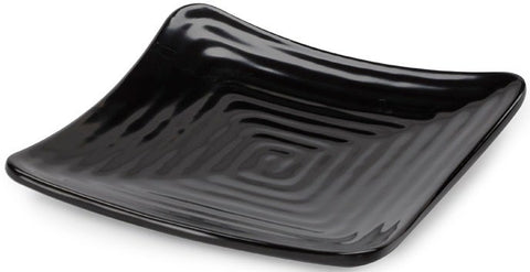 GET Enterprises Milano Melamine Black Square Plate, 13.75 inch -- 6 per case