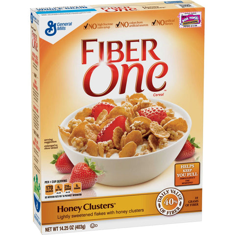 Fiber One Honey Clusters Cereal, 14.25 Ounce -- 6 per case.