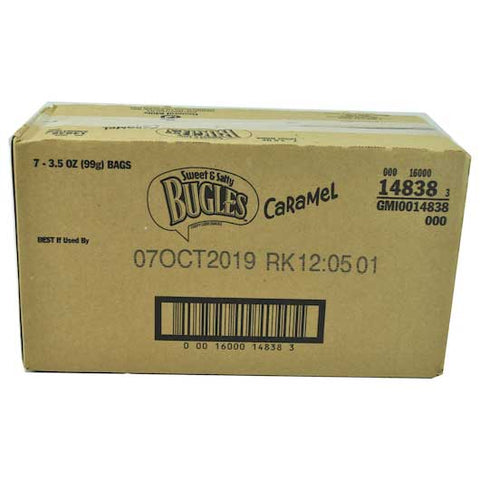 Bugles Sweet and Salty Caramel Crispy Corn Snacks, 3.5 Ounce -- 7 per case.