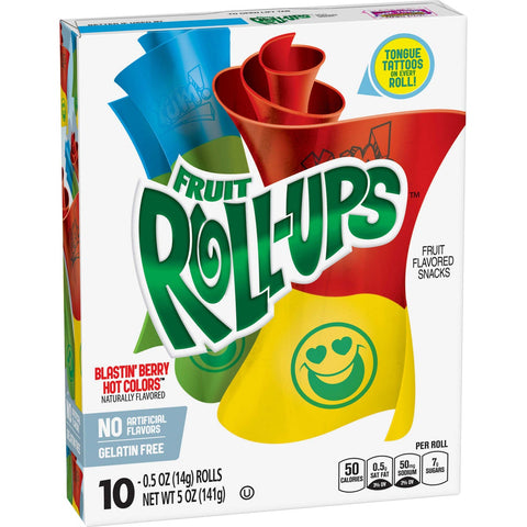 Fruit Roll Ups - Blastin Berry Hot Colors, 5 Ounce -- 10 per case.
