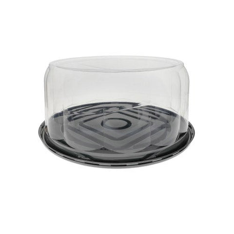 Pactiv RPET Black Cake Base with Rose Dome Lid, 2 Ounce Capacity -- 45 per case