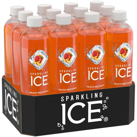Sparkling Ice Peach Nectarine Beverage, 17 Fluid Ounce -- 12 per case.