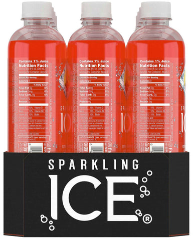 Sparkling Ice Strawberry Lemonade Sparkling Water, 17 Fluid Ounce Bottle -- 12 per case