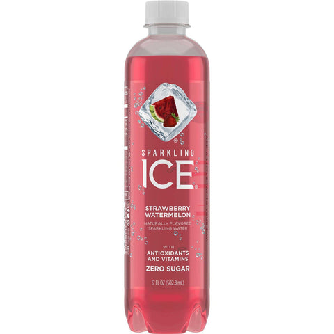 Sparkling Ice Strawberry Watermelon Beverage, 17 Fluid Ounce -- 12 per case.