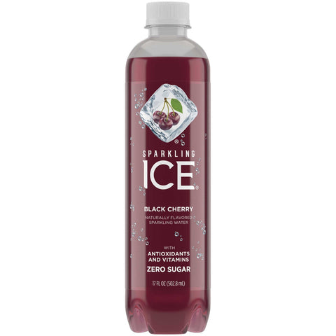 Sparkling Ice Black Cherry Sparkling Water, 17 Ounce -- 12 per case.