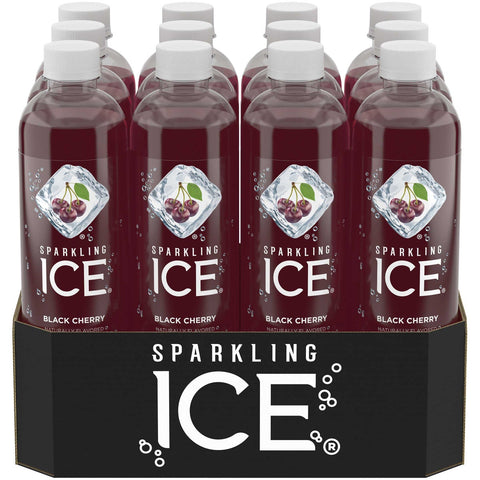 Sparkling Ice Black Cherry Sparkling Water, 17 Ounce -- 12 per case.