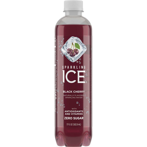 Sparkling Ice Black Cherry Sparkling Water, 17 Ounce -- 12 per case.