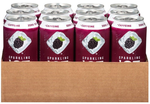 Sparkling Ice Caffeine Black Raspberry Sparkling Water, 16 Fluid Ounce Can -- 12 per case.