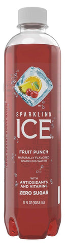 Sparkling Ice Fruit Punch Naturally Flavored Sparkling Water with Antioxidants and Vitamins, 17 Fluid Ounce -- 12 per case