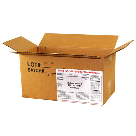 Hicks Hickory Smoked Boneless Pulled Pork with Sauce, 5 Pound -- 2 per case.