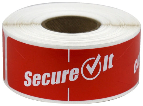 National Checking Secure It Red Permanent Label, 1 x 3 inch -- 2 rolls per case