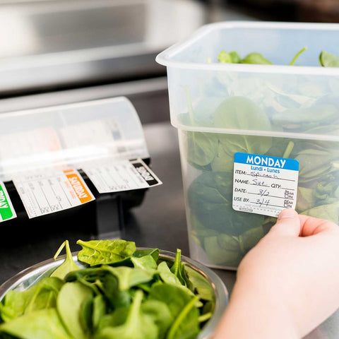 National Checking DateIt Item Date Use By Monday Removable Food Safety Label Roll, 500 count per roll.