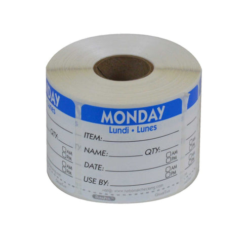 National Checking DateIt Item Date Use By Monday Removable Food Safety Label Roll, 500 count per roll.