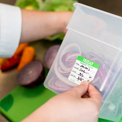 National Checking DateIt Item Date Use By Friday Removable Food Safety Label Roll, 500 count per roll.