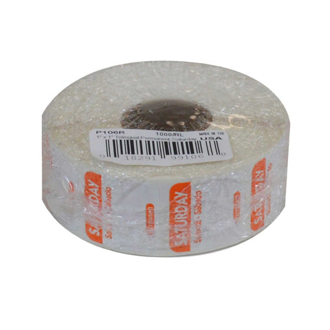 National Checking Company Dateit Orange Trilingual Permanent Label - Saturday, 1 x 1 inch -- 1000 per case.