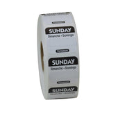 National Checking Company Dateit Black Trilingual Permanent Label - Sunday, 1 x 1 inch -- 1000 per case.