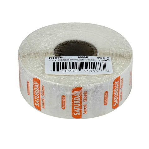 National Checking Company Dateit Orange Trilingual Removable Label - Saturday, 1 x 1 inch -- 1000 per case.