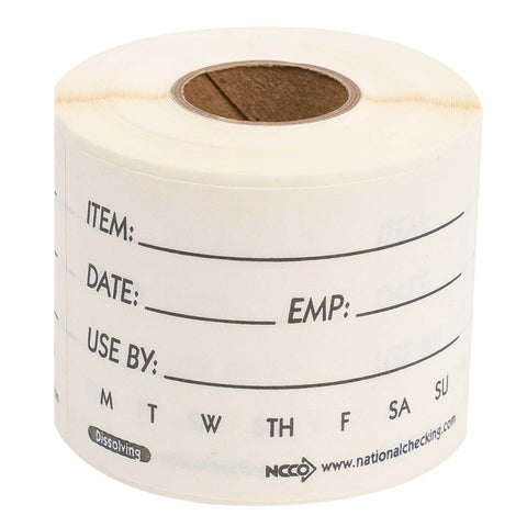 National Checking Company Dateit Dissolvable Label - Use By, 2 x 3 inch -- 250 per case.