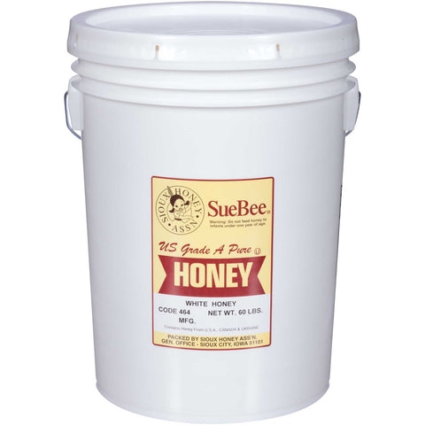 SueBee White Honey Pail, 60 Pound