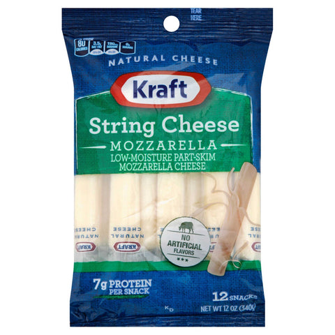 Kraft Natural String Cheese, 12 Ounce -- 12 per case.