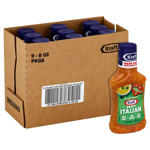 Kraft Zesty Italian Dressing, 8 Fluid Ounce -- 9 per case