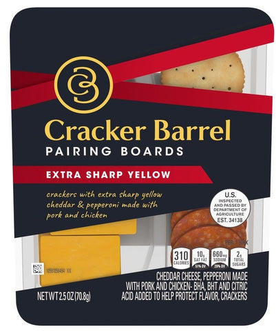 Cracker Barrel Extra Sharp Cheddar Pepperoni Cracker, 2.5 Ounce -- 7 per case.
