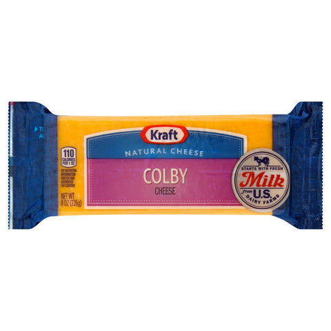 Kraft Mild Colby Chunk Cheese, 8 Ounce -- 12 per case.