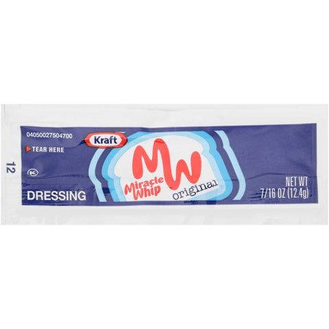 Kraft Miracle Whip Single Serve Mayo Dressing, 0.44 Ounce -- 200 per case
