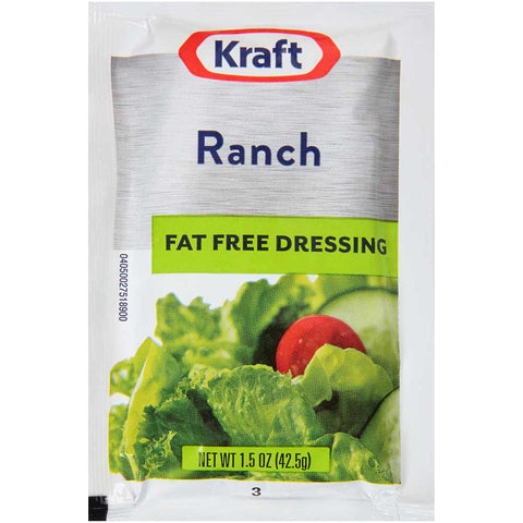 Kraft Single Serve Fat-Free Ranch Salad Dressing Packet, 1.5 ounce -- 60 per case