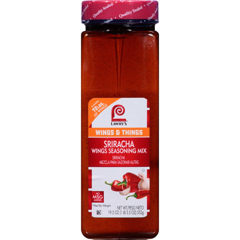 Lawrys Sriracha Wing Seasoning, 19.5 Ounce -- 6 per case.