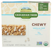 Cascadian Farm Organic Vanilla Chip Chewy Granola Bar, 7.4 Ounce -- 12 per case.