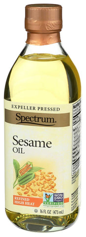 Spectrum Naturals Refined Sesame Oil, 16 Ounce -- 12 per case.