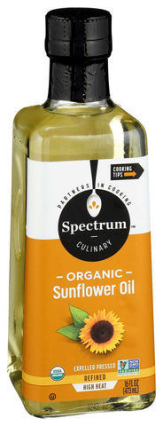 Spectrum Naturals Organic Refined Sunflower Oil, 16 Ounce -- 12 per case