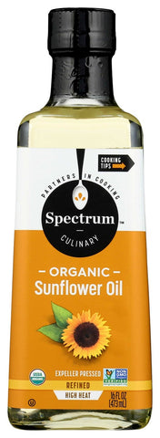 Spectrum Naturals Organic Refined Sunflower Oil, 16 Ounce -- 12 per case