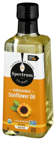 Spectrum Naturals Organic Refined Sunflower Oil, 16 Ounce -- 12 per case