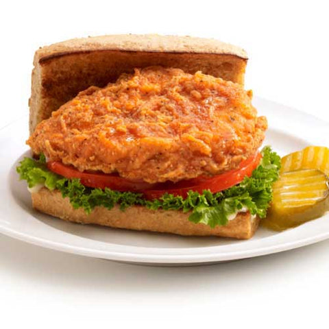 Tyson Red Label Premium Hot N Spicy Fully Cooked Breaded Chicken Breast Filet, 4 Ounce -- 2 per case.