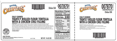Tyson Chili Chicken Crispitos, 3.25 Ounce -- 72 per case.